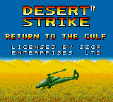 Desert Strike Return to the Gulf title screen for Sega Game Gear
